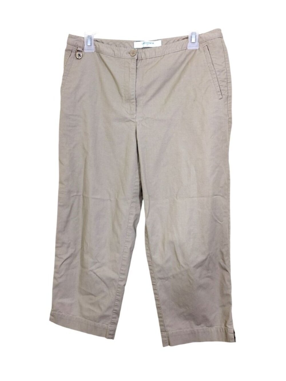Liz Claiborne Jackie Fit Black Flat Fit Straight Leg Womens Pants 8 Career Beige